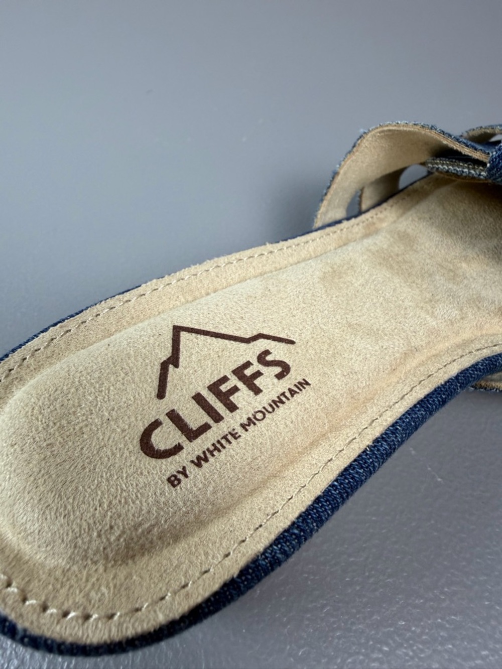 Cliffs by White Mountain Candyce Dark Blue Denim Women's Wedge Sandals-Sz 6.5 - Picture 8 of 12